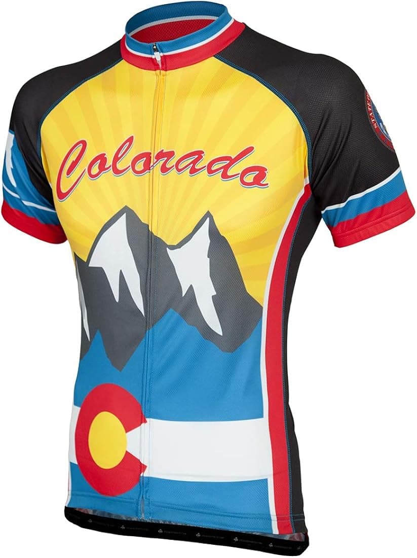 PEAK 1 SPORTS Colorado Men's Cycling Short Sleeve Bike Jersey