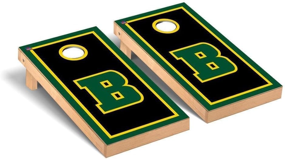 NCAA Border Wooden Cornhole Game Set NCAA Team: Suny Brockport Golden Eagles