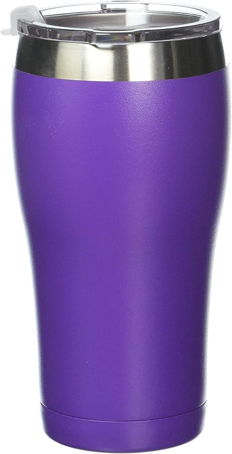 Tahoe Trails 20 oz Tumbler, Stainless Steel, Vacuum Insulated, Double Wall with Lid, Great for Cold or Hot Drinks, Purple