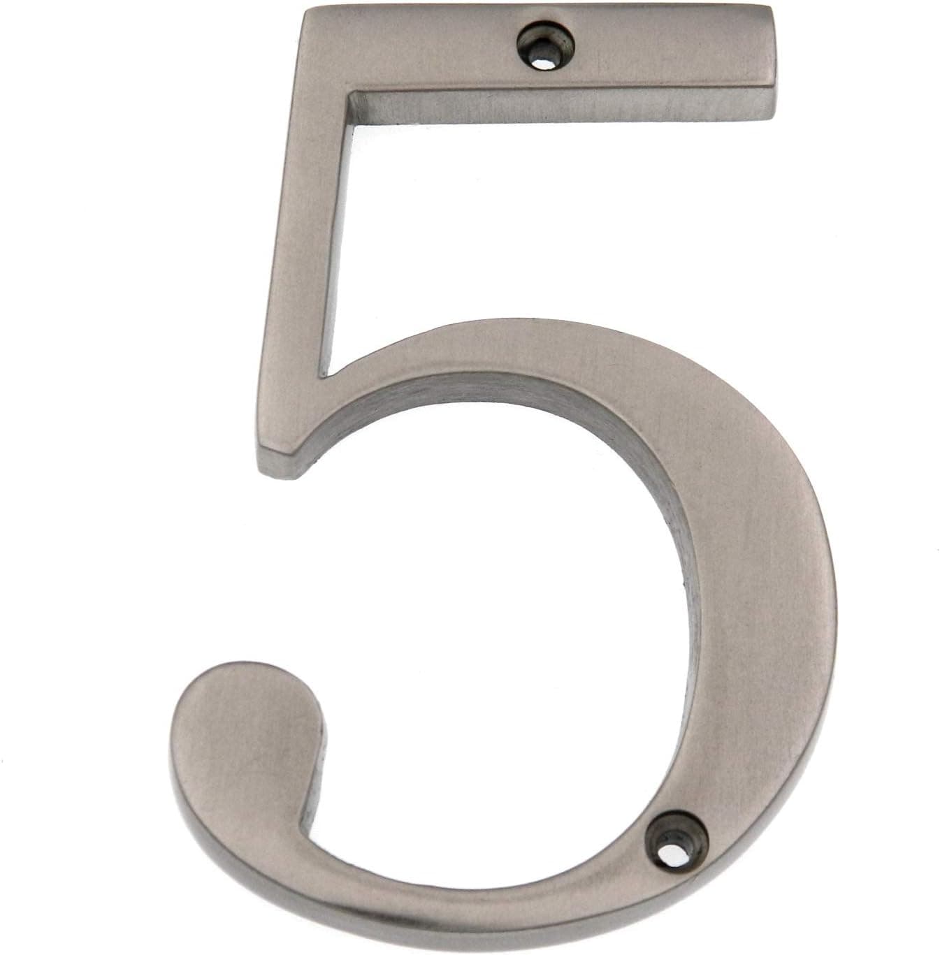 Satin Nickel 4" House Address Number (5)