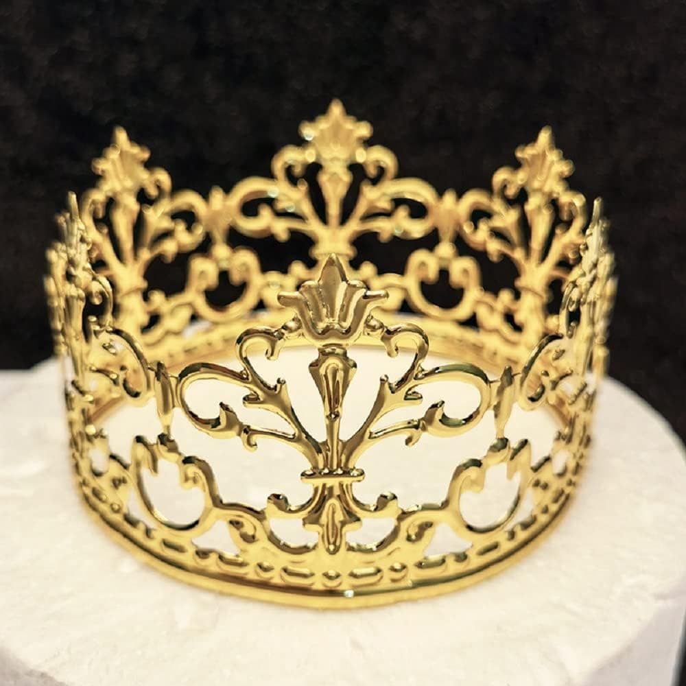 Vintage Gold Crown Cake Topper Queen Princess Cake Photo Party Baby Decor