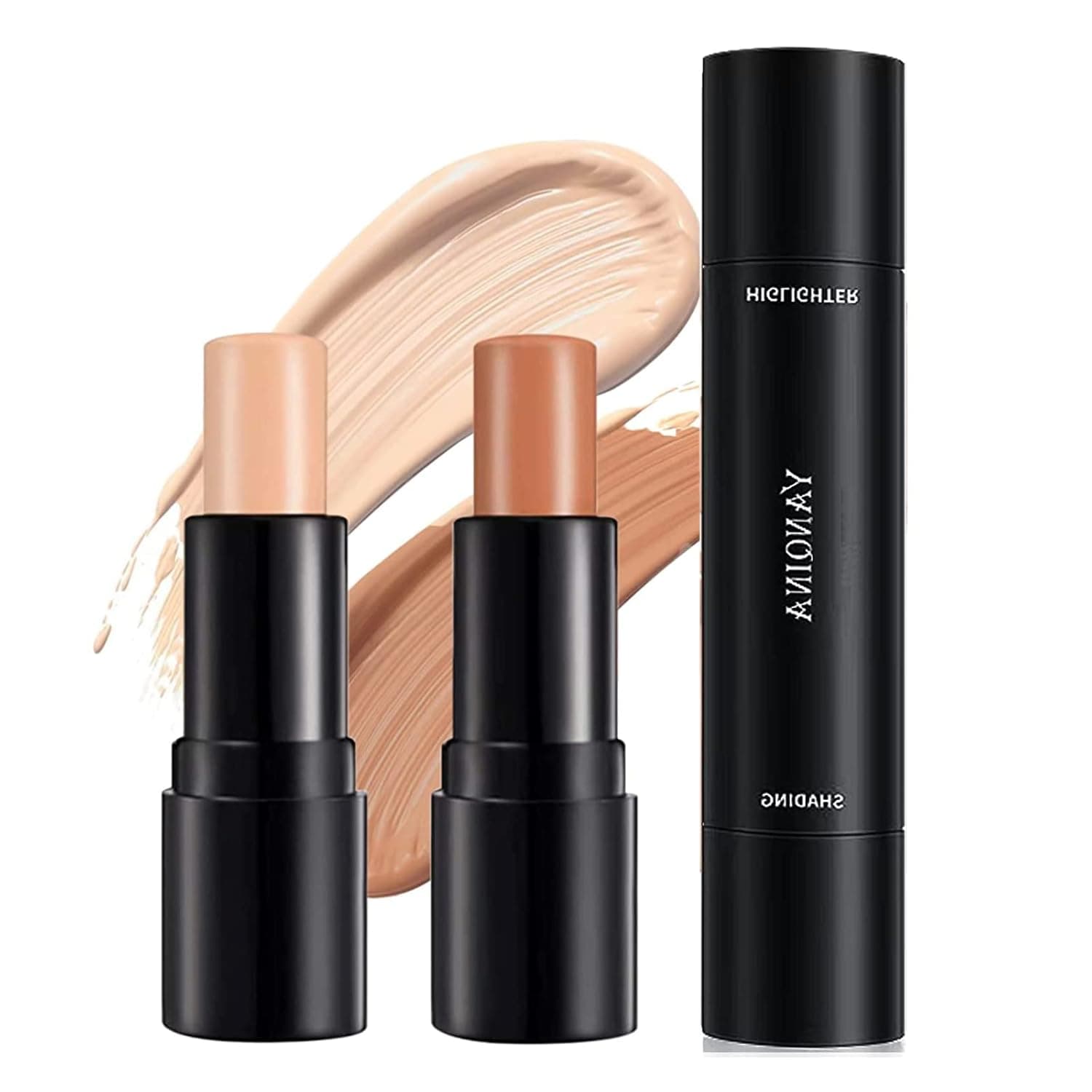 NEW GENERATION Dual-Ended Face Shapping Stick, Cream Contour Stick, Concealer and Bronzer Stick Moisturizing Long lasting (02)