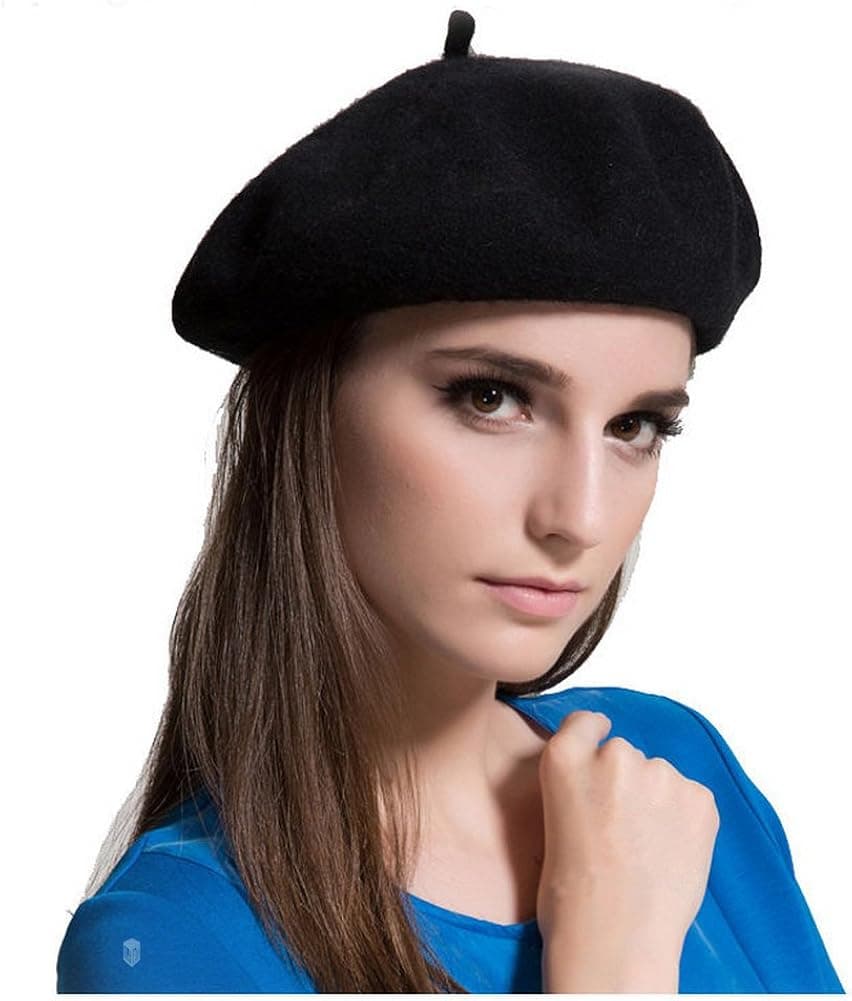 MAYMII Wool Black Beret Hat - French Beret -Solid Color Beret Cap for Women Girls