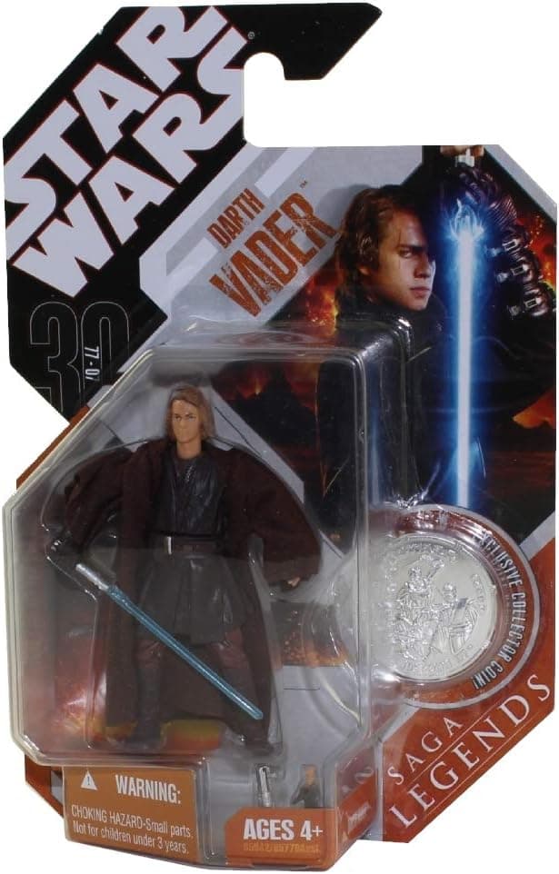 Star Wars 30th Anniversary Saga Legends DARTH VADER Anakin Skywalker w/ coin