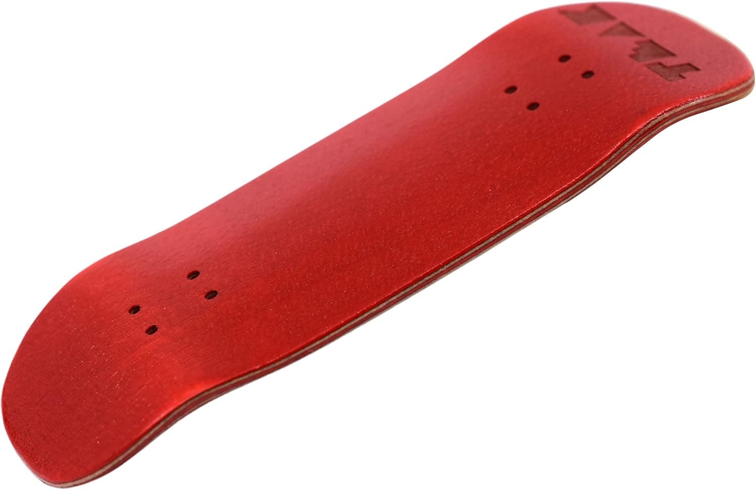 Teak Tuning Prolific Wooden Fingerboard Deck, 33.5mm x 96mm Boxy Shape - Cherry Red - 5 Ply with Custom Color Matching Mid Ply - Includes Prolific Foam Tape