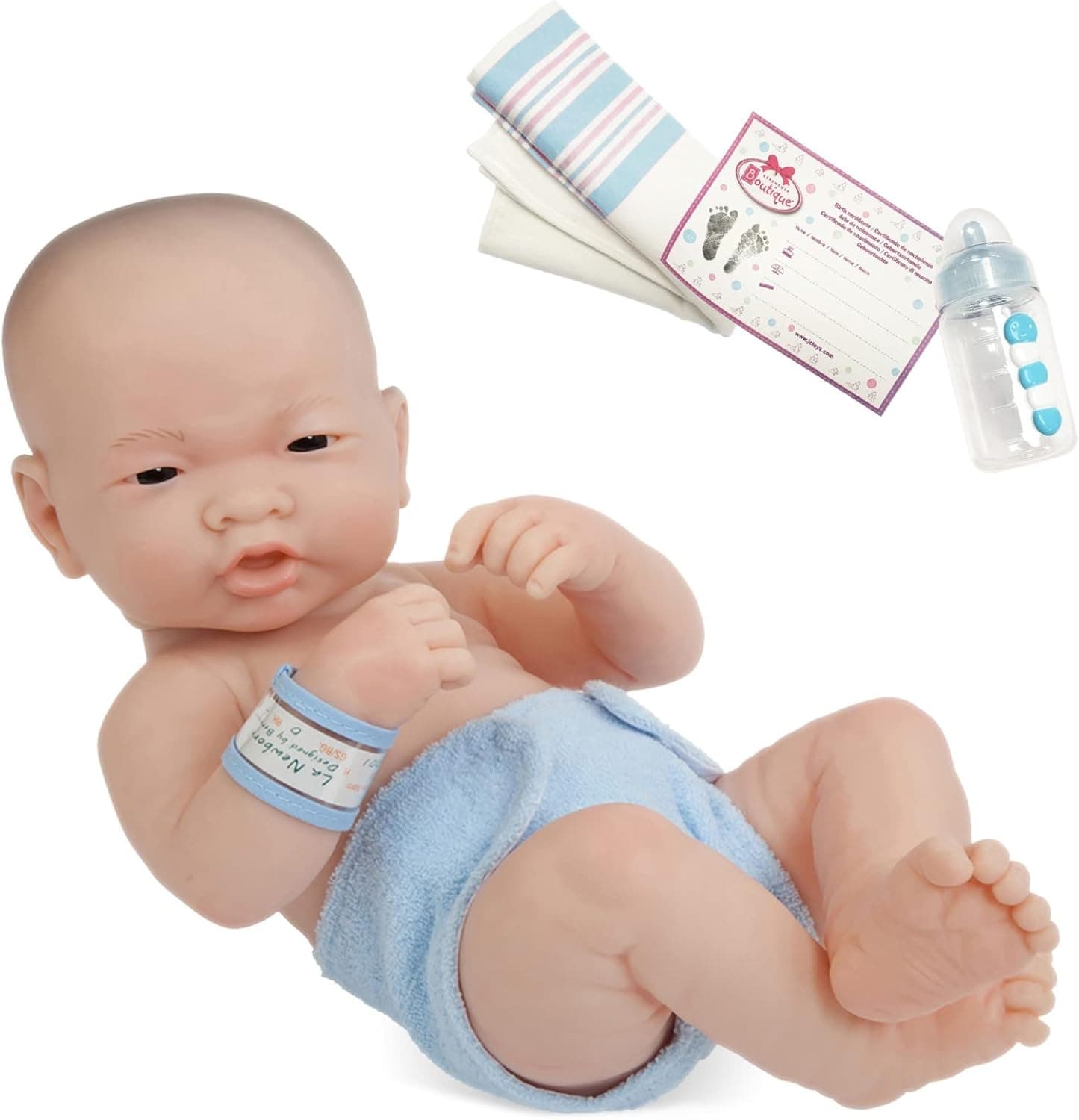 JC Toys - La Newborn First Day Asian| Anatomically Correct Real Boy Baby Doll | 14" All-Vinyl | Designed by Berenguer | Ages 2+