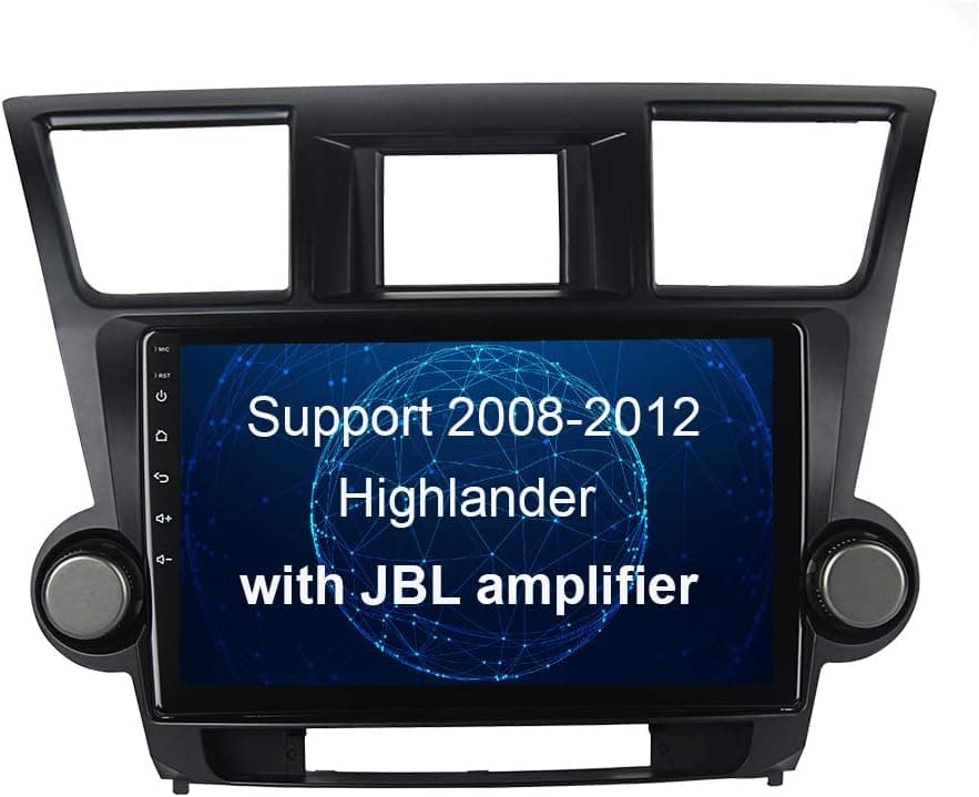 SYGAV Android 11 Car Radio Stereo for 2008 2009 2010 2011 2012 Toyota Highlander with JBL Amplifier but Without OEM Navigation/Built-in Wireless Carplay Android Auto 10.2" Head Unit Video Player