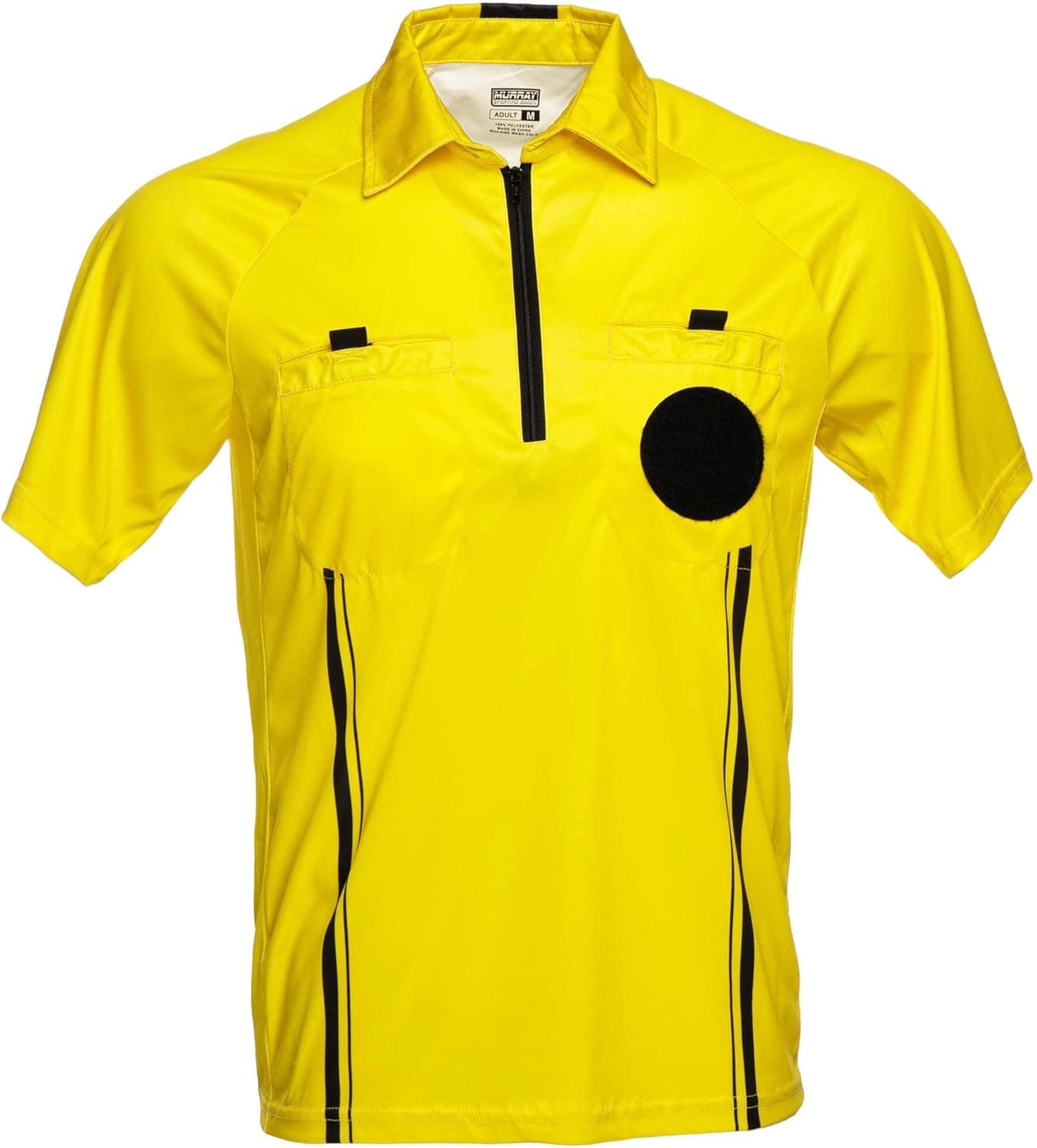 Murray Sporting Goods Soccer Referee Jersey | Men’s Official Pro Soccer Referee Shirt - Short Sleeve with Pull Open Pockets & Patch - Yellow, Red or Black