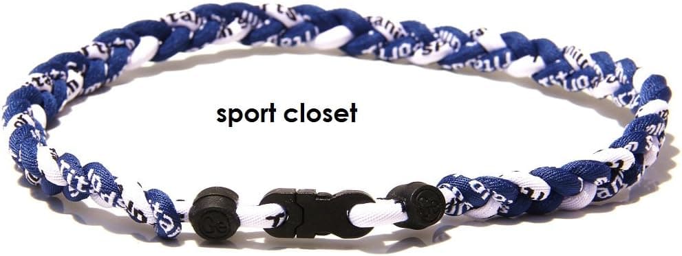 SPORT CLOSET Titanium Baseball Necklace Navy Blue and White 20 INCH