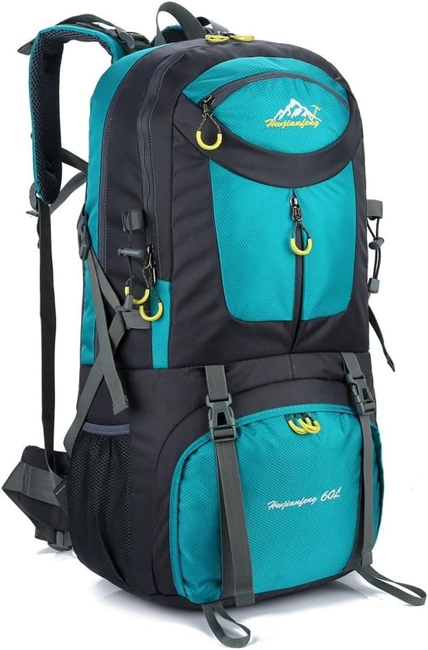 Hiking Backpack Waterproof Travel Fishing Climbing Camping 60L Hiking Daypack (Lake Blue-60L)