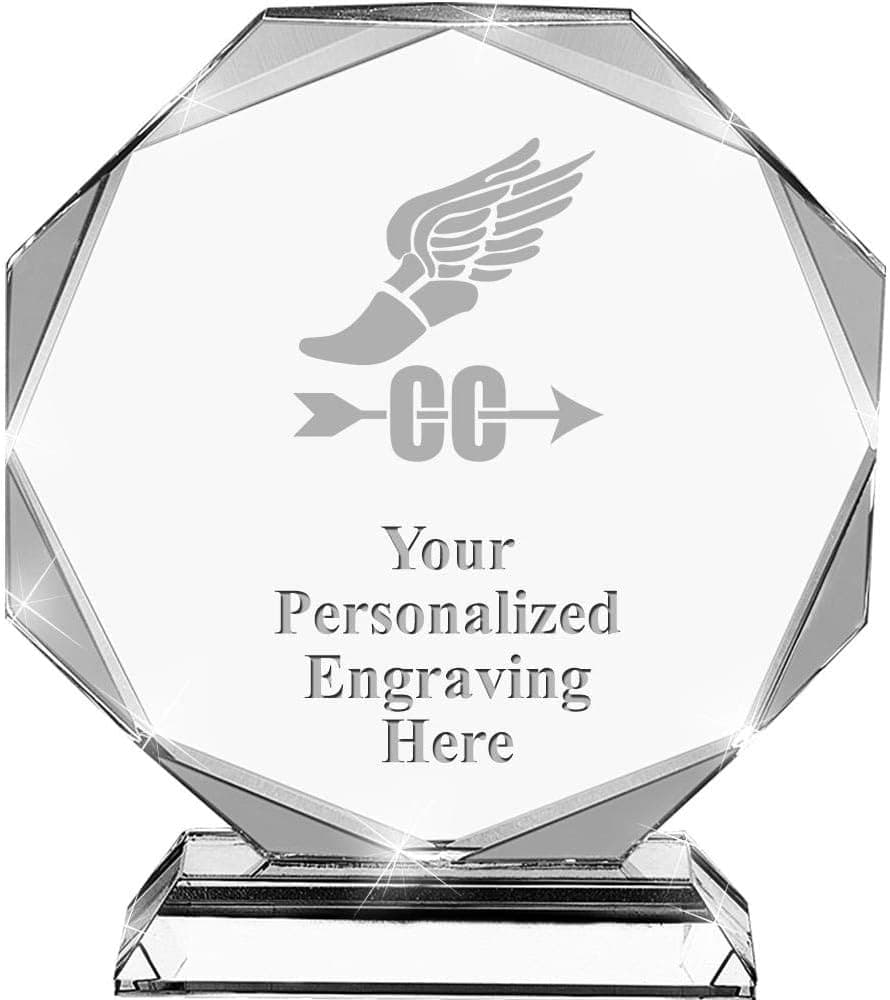 Cross Country Crystal Awards, 6.75" Custom Cross Country Award with Engraving Included