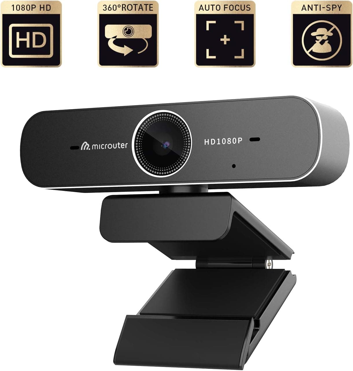 USB Computer Camera,FHD 1080P Web Camera USB Power Privacy Cover Dual Microphone, Auto Focus for Conference, Online Classes, Compatible Skype Zoom YouTube Windows/Mac OS