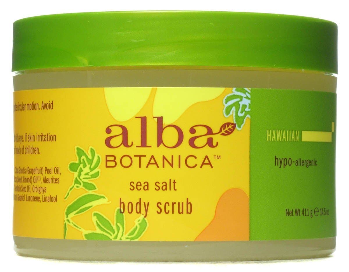 Alba Botanica Natural Hawaiian Body Scrub Sea salt, 14.5 oz (2 pack)