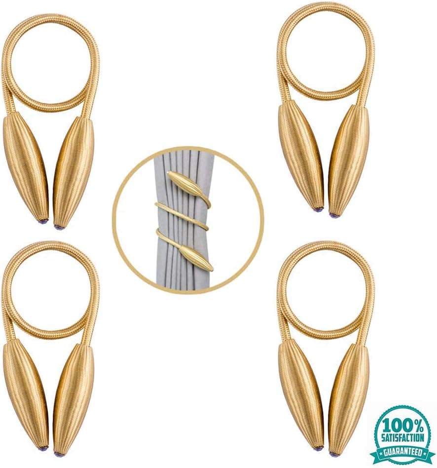 KuRail 4 Pieces Curtain Tiebacks -Window Drape Twist Tie Backs Creative Curtain Tiebacks Arbitrary Modelling Holdbacks European Stype（Golden）