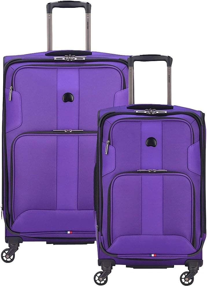 DELSEY Paris Sky Max Softside Expandable Luggage with Spinner Wheels, Purple, 2-Piece Set (21/25)