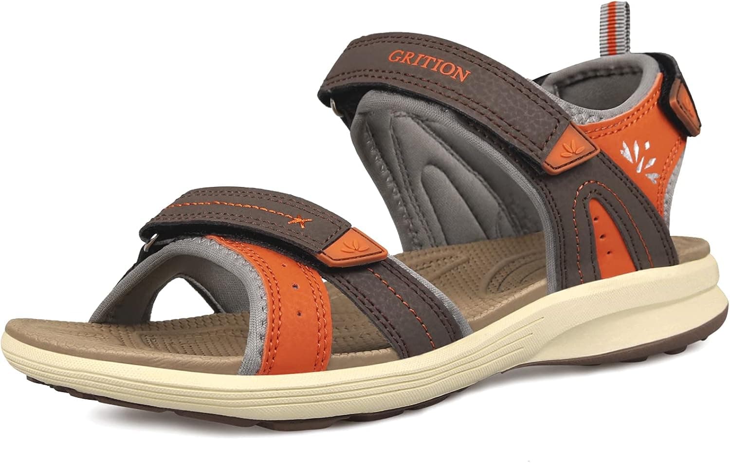 GRITION Womens Hiking Athletic Sandals Ladies Open Toe Adjustable Flat Sandal Girls Comfortable Walking Sport Water Shoes Fashion Summer Outdoor Beach Sandles