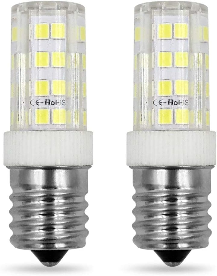 E17 led Light Bulbs 3W for Microwave Oven Over Stove Appliance Equivalent 30Watt Halogen Bulbs Daylight White 6000K Intermediate Base 110V 120V Non-Dimmable Pack of 2