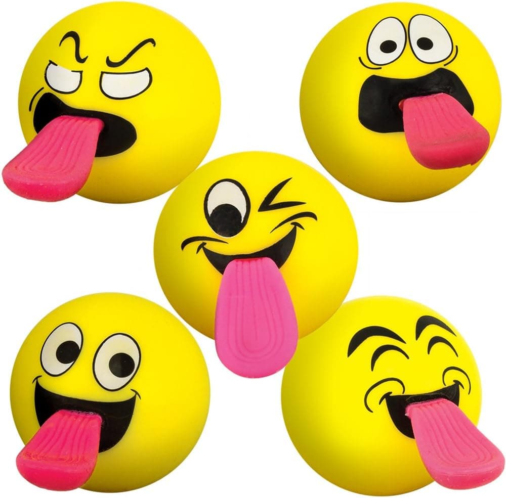 Stretchy Tongue Flying Emoji Balls (25 Pack)