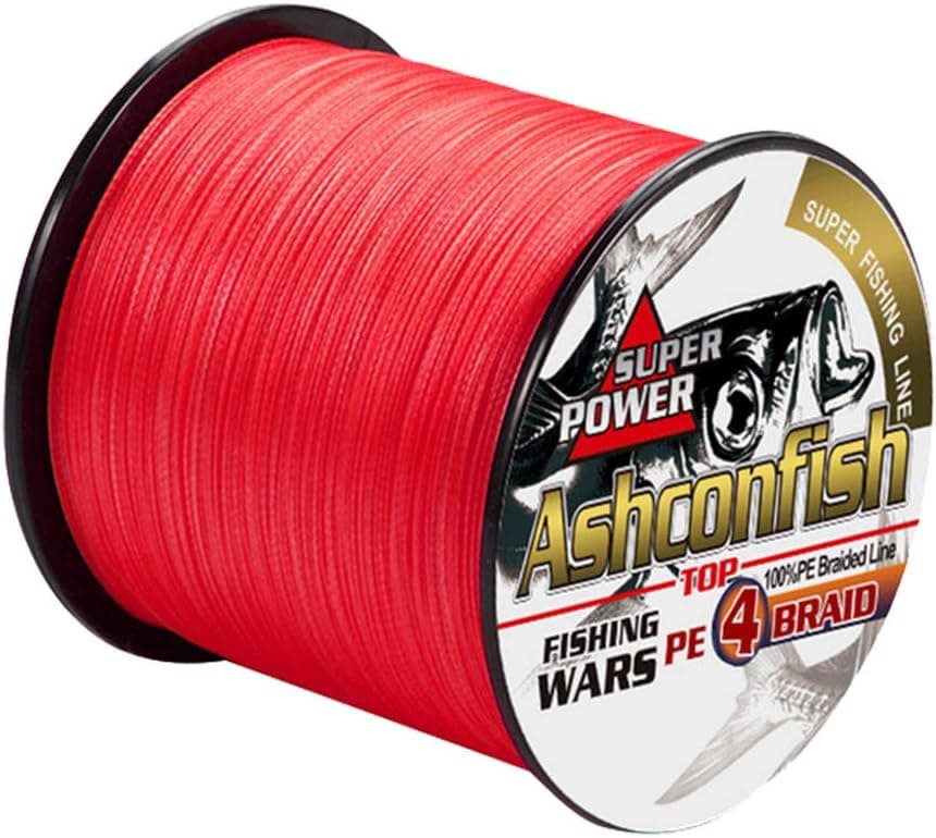 Ashconfish Braided Fishing Line-4 Strands Super Strong PE Fishing String Heavy Tensile for Saltwater & Freshwater Fishing, -6LB-100LB-100M/300M/500M/1000M/1500M/2000M/(109/328/547/1093/1640/2187Yards-Multiple Color.