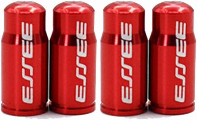 Bike Tire Valve Caps ODIER Risk Series Titanium Alloy Bicycle Decorative Valve Cap 2g/Pair Schrader Presta MTB Road Bike Valve Cap (Red-Presta-Aluminium)