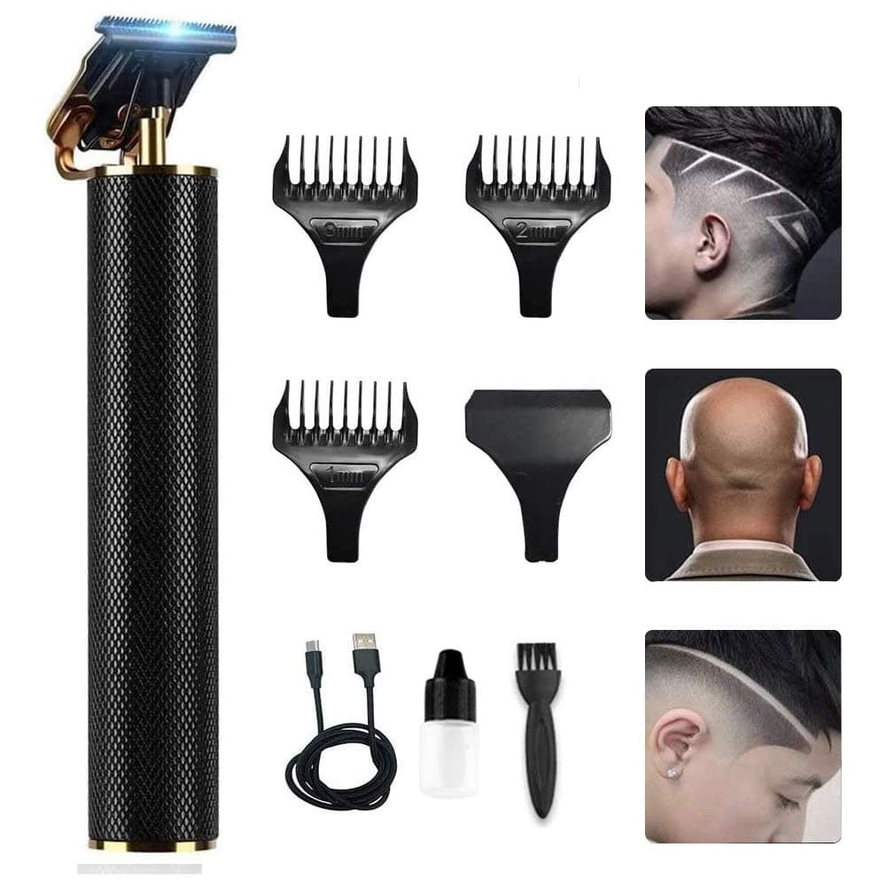 Hair Clippers, Electric Pro Li Outliner Grooming Rechargeable Cordless Close Cutting T-Blade Trimmer for Men Gapped Detail Beard (black)