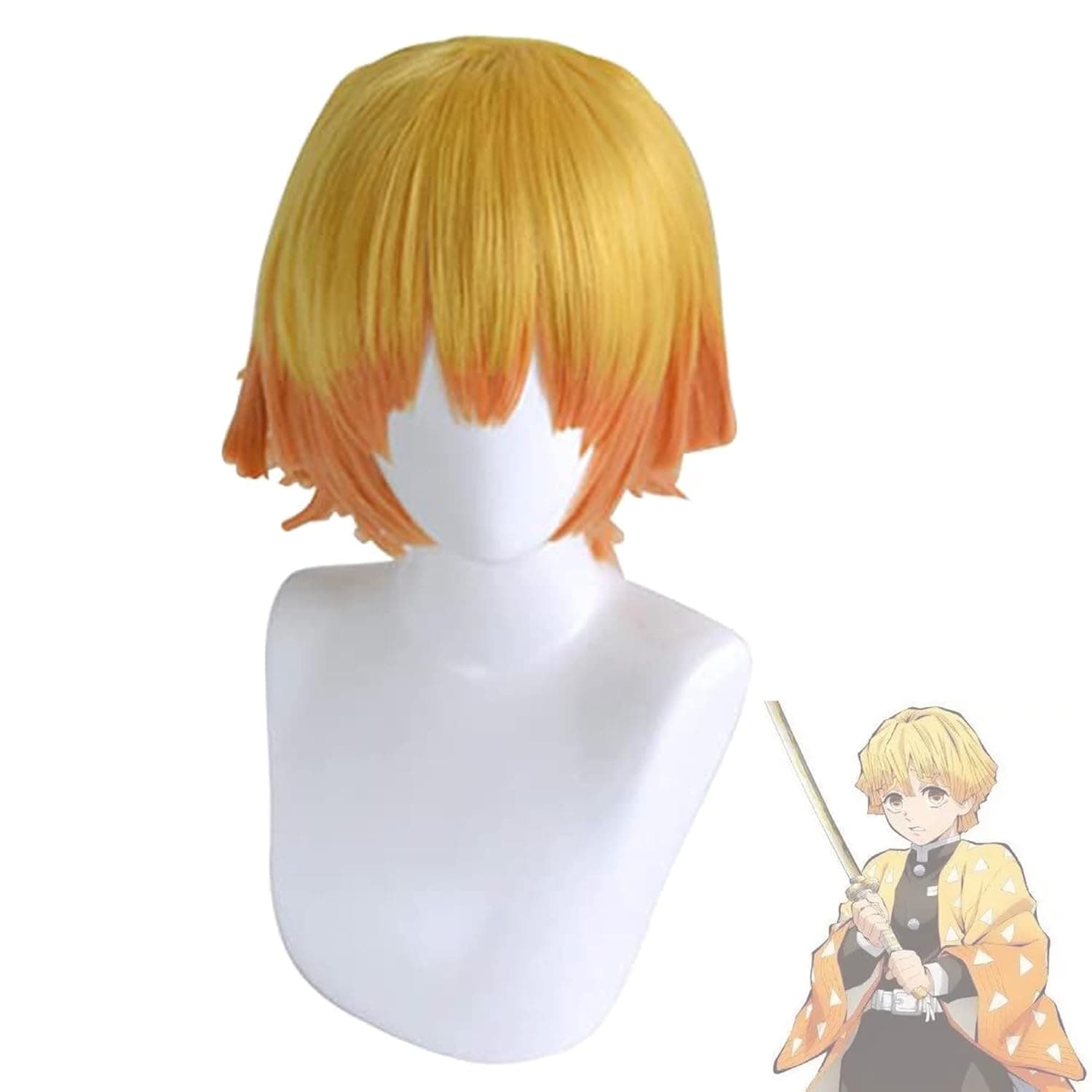 Cosrea Zenitsu Cosplay Wig Short Layered Yellow Wigs for Halloween Costume Wig Women Men…