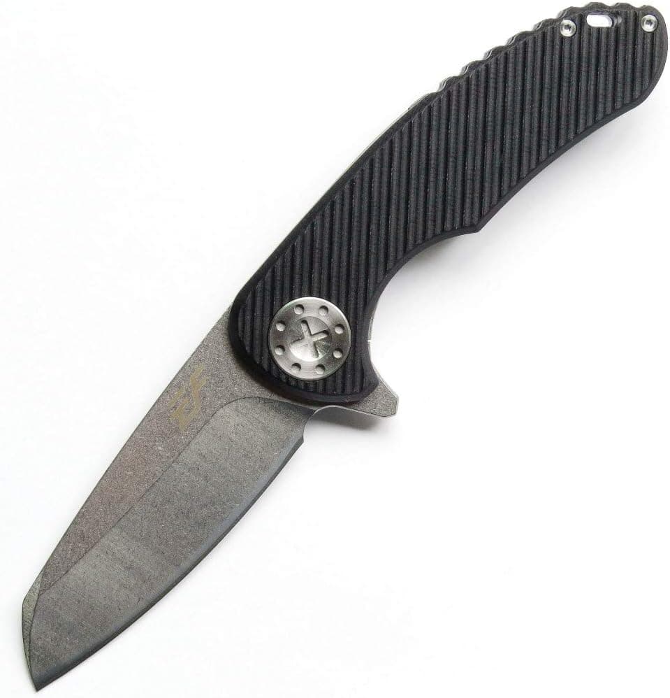 Eafengrow EF79 EDC Folding Knife with Clip D2 Blade and G10 Steel Handle Frame Lock Pocket Knife Tool for Outdoor Camping Tactical Survival (EF79-black)