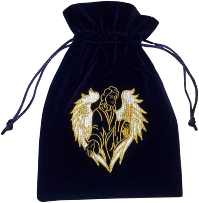 Find Something Different Archangel Raphael Tarot Bag Navy Velvet 180 x 130mm