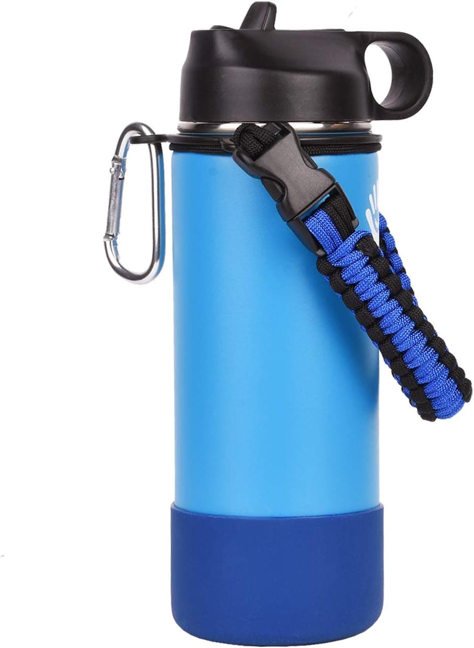 Wongeto Paracord Handle & Protective Silicone Bottle Boot- Compatible with 12-24 oz Hydro Flask Bottles Accessories