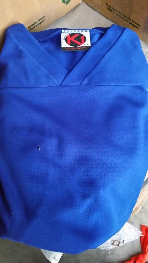 2 Size Adult XL Solid Royal Blue K1 Hockey Practice Jerseys