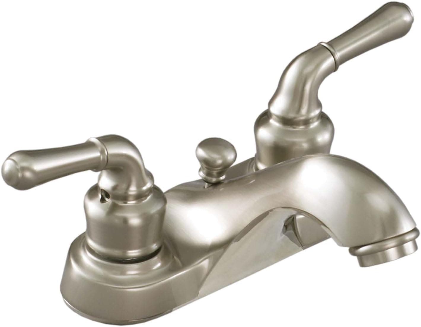 LDR 953-42124BN PermaShine Two Handle Low Lead Lavatory Faucet, Brushed Nickel