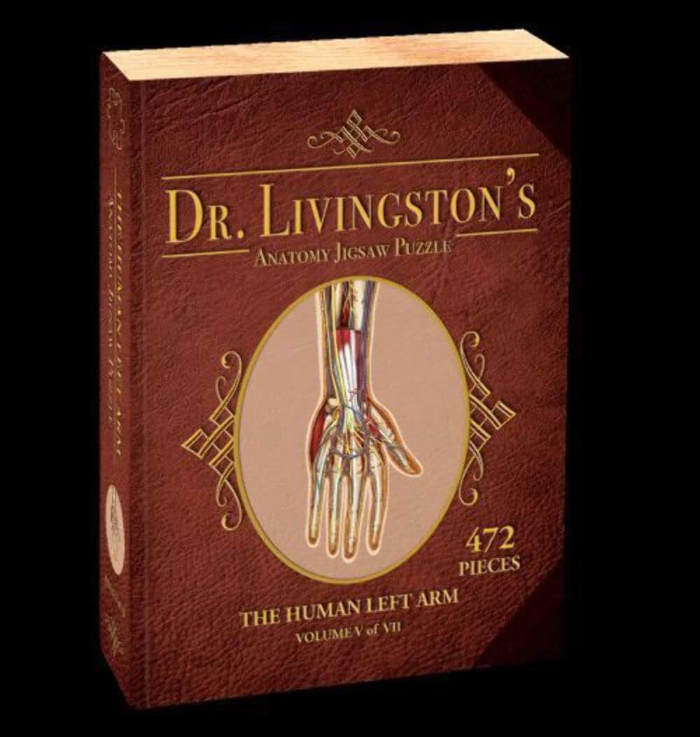 Human Left Arm Anatomy Jigsaw Puzzle | Dr Livingston's Unique Shaped Science Puzzles, Accurate Medical Illustrations of The Body, Bicepts, Elbow, Wrists and Hands