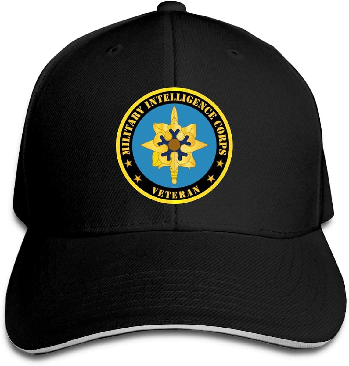 Military Intelligence Corps Branch Veteran Baseball Caps Adjustable Sandwich Caps Jeans Caps Adjustable Denim Trucker Cap