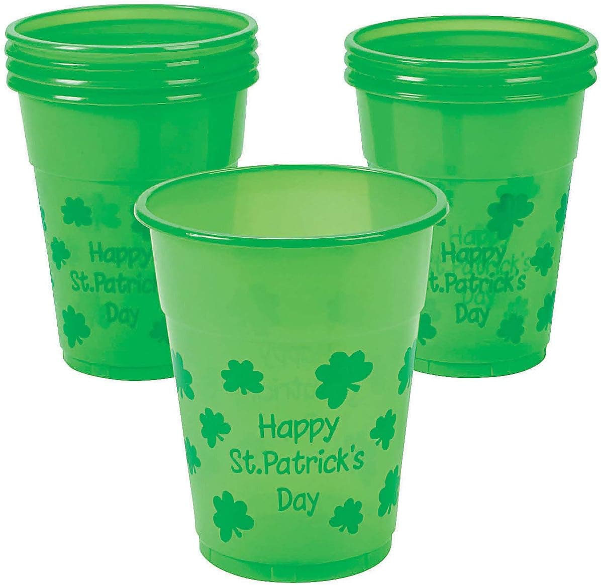 Fun Express - St. Patrick Day Disposable Cups (50pc) for St. Patrick's Day - Party Supplies - Drinkware - Disposable Cups - St. Patrick's Day - 50 Pieces