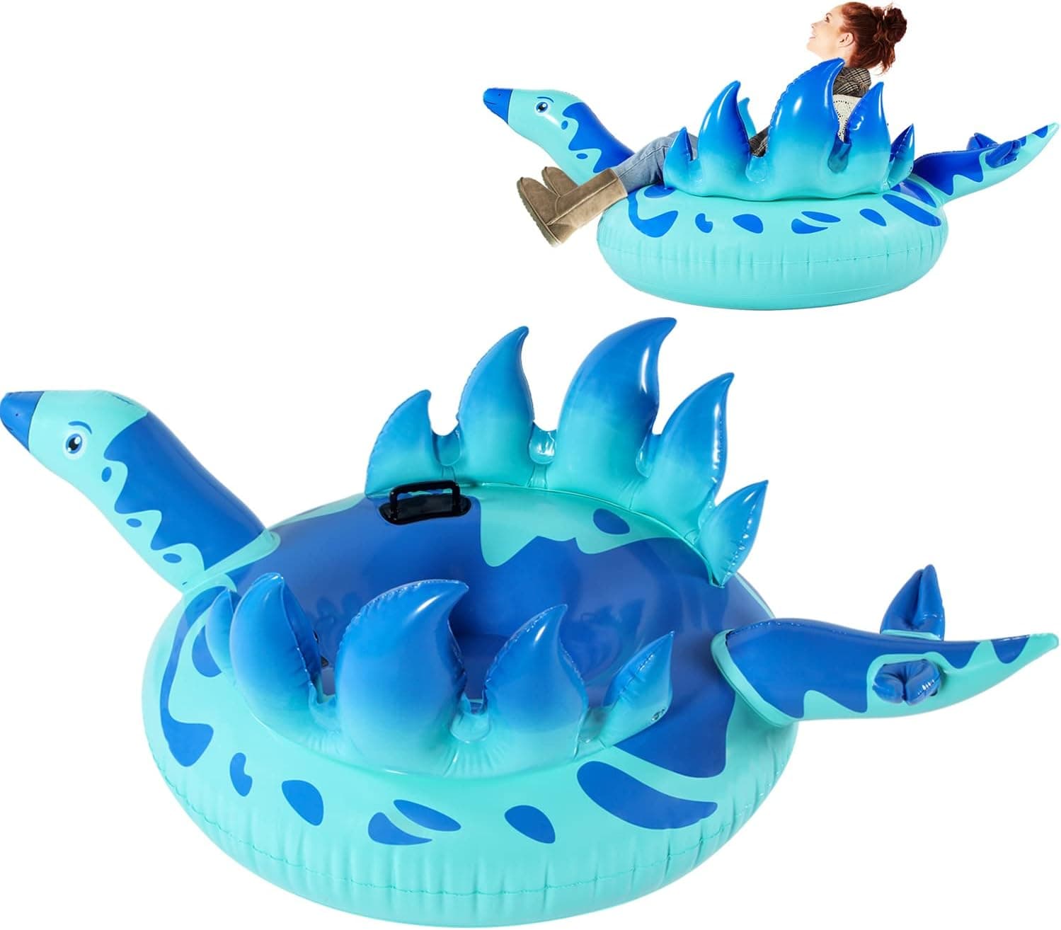 PARENTSWELL Snow Tube, Inflatable Heavy Duty Snow Sled with Handles,Winter Toy with Reinforced Handles & Double-Layer Bottom for Adults Children Boys Girls