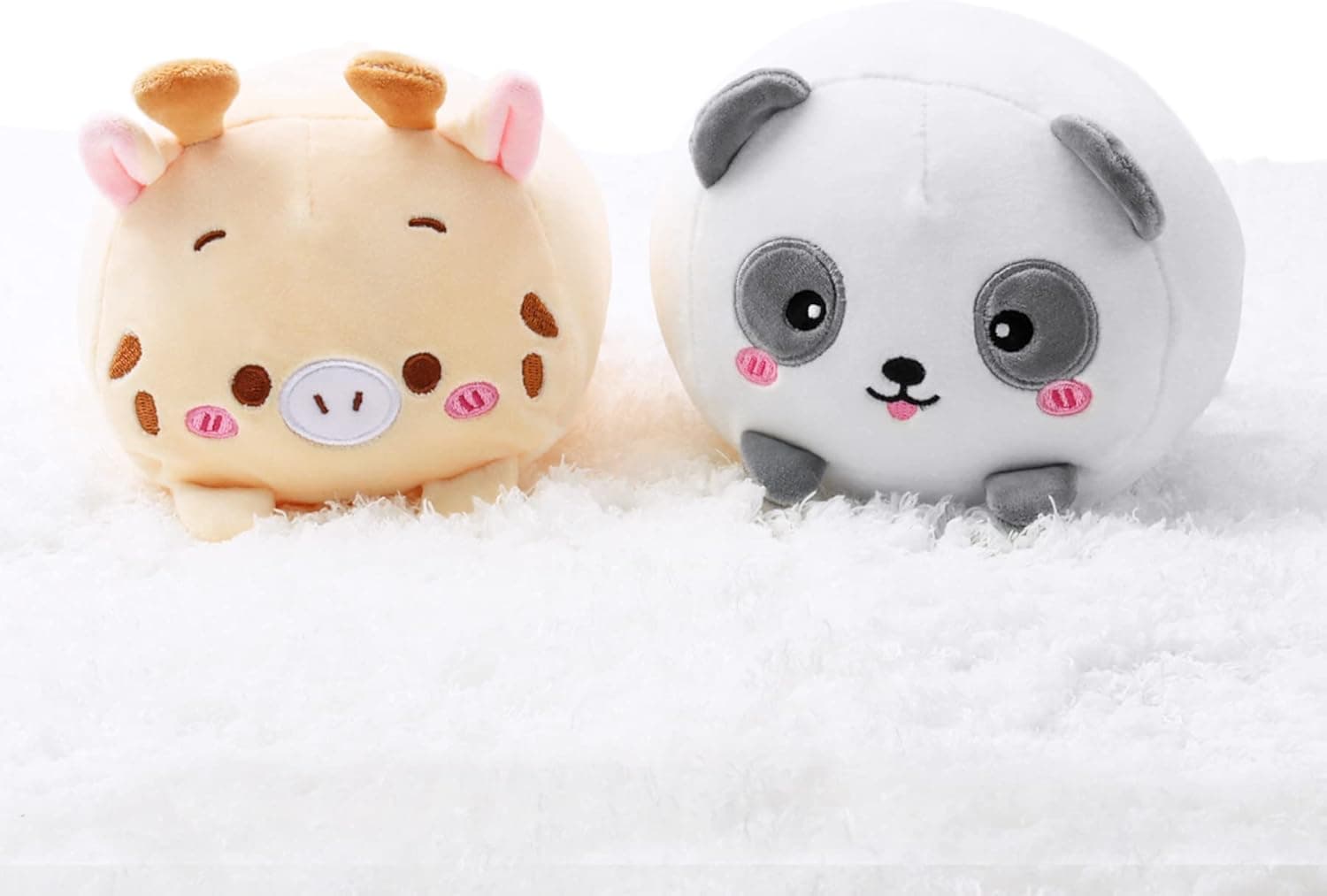 2Pcs Stuffed Animals Plush Toy Set, Panda Plush Toy with Cute Little Deer Soft Kawaii Kids' Plush Toy Pillows , , Stuffed Animals for Girls and Kids Babies Birthday Party Home Décor (9 ")