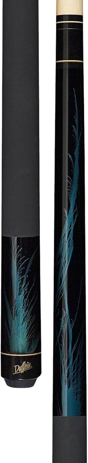 Dufferin Jet Black Pool Cue with Rich Blue Flame