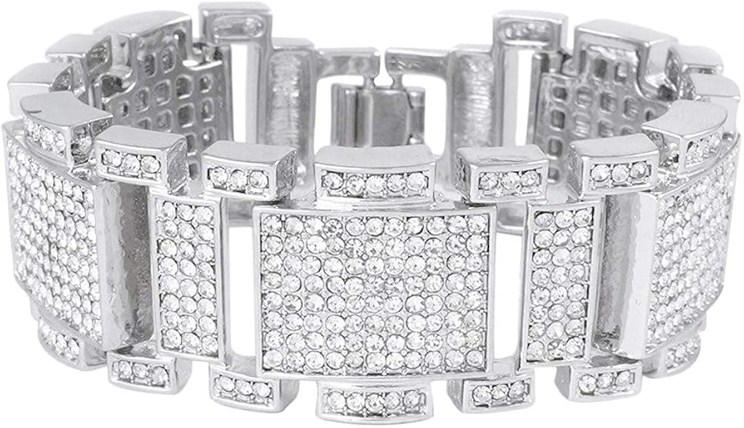 NIV'S BLING – 14K (Yellow/Black/White) Gold Plated Bracelet Iced Cubic Zirconia | Hip Hop Jewelry for Men and Women