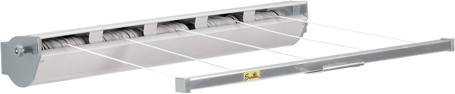 Household Essentials 17145-1 Retractable Clothesline 5-Line Dryer | Indoor or Outdoor Use | Hang Wet or Dry Laundry