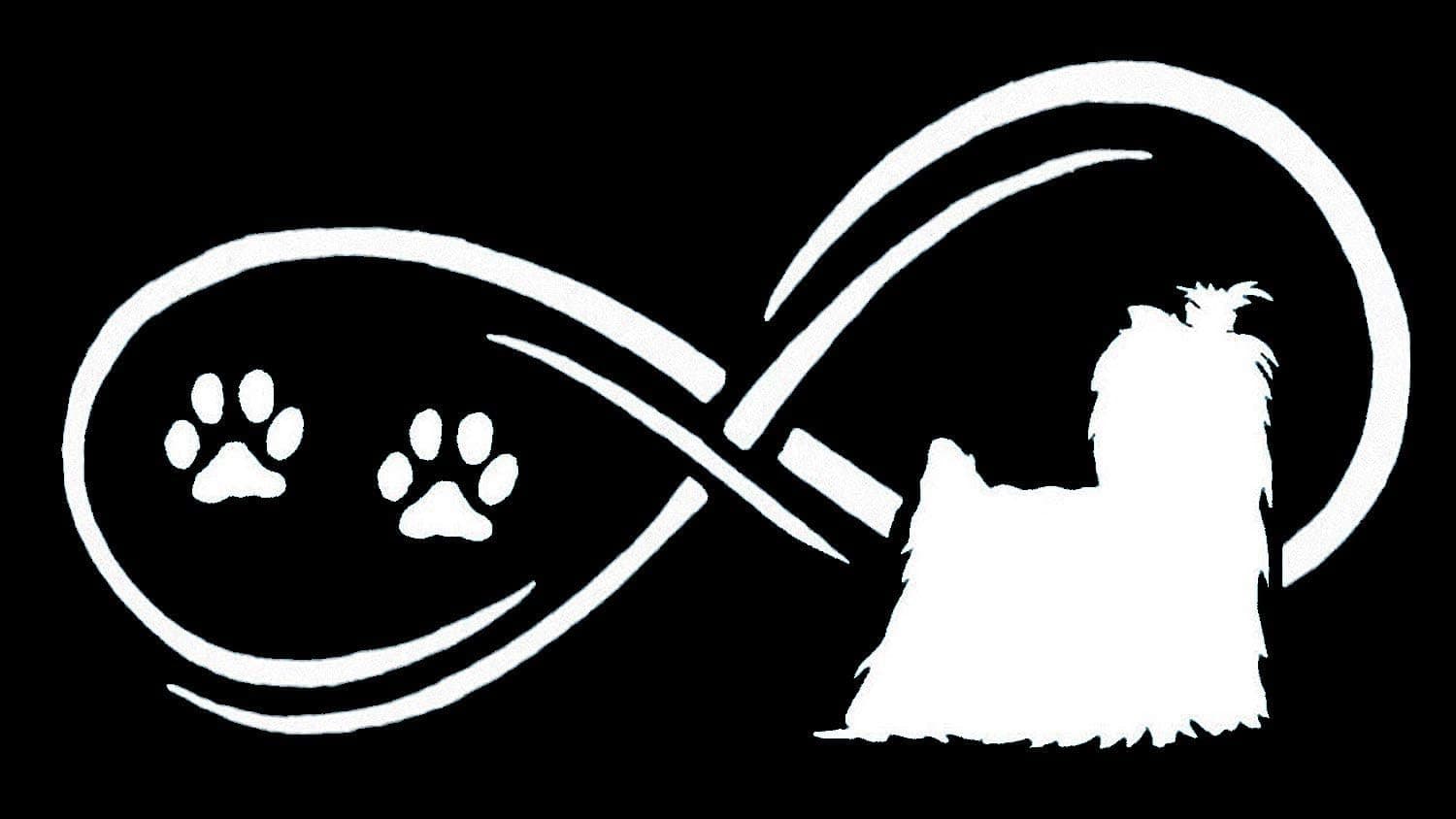 Bluegrass Decals H1067 Yorkshire Terrier Yorkie Infinity Decal Sticker