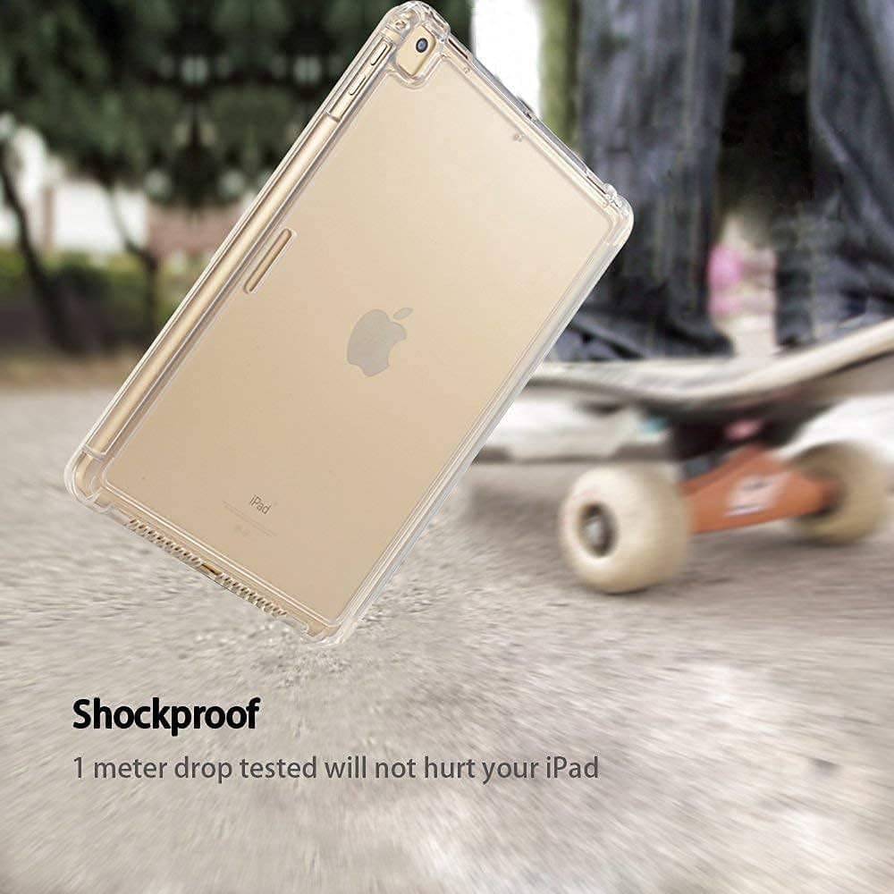 Valkit iPad 9th Generation Case (2021) / iPad 8th Generation Case (2020) / iPad 7th Generation Case (2019) with Pencil Holder,10.2 Inch Translucent Frosted Back Protective,Auto Wake/Sleep,Gold