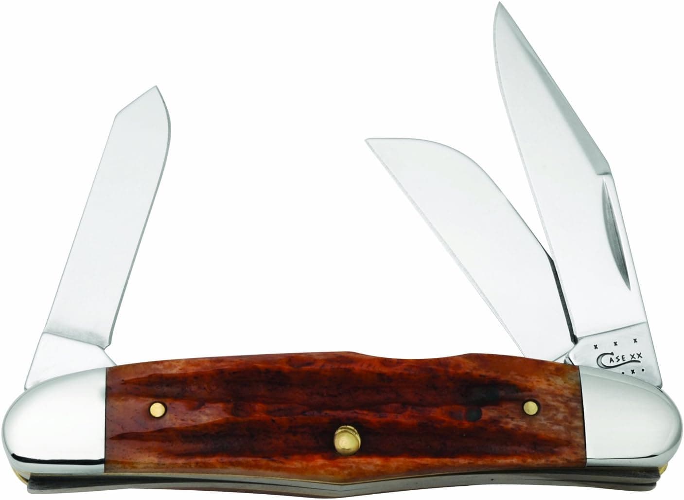 Case Cutlery 15271 Deep Canyon Jigged Chestnut Medium Stockman, Chestnut Bone