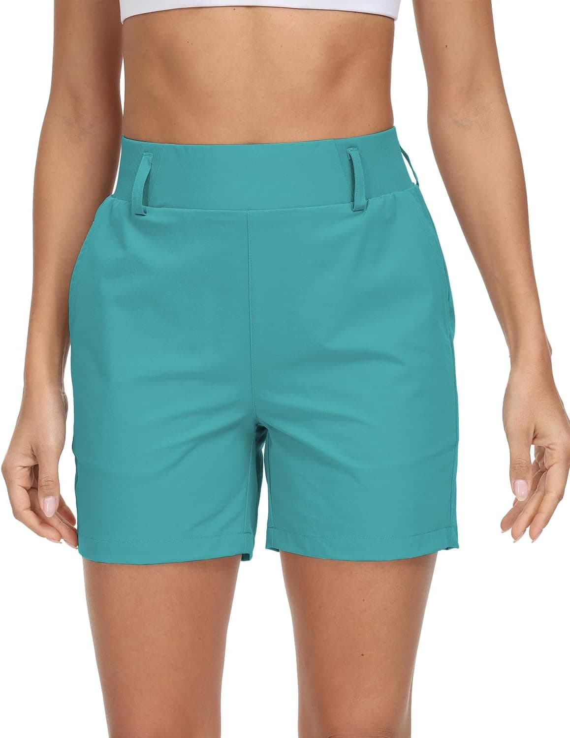 VAYAGER Women's Hiking Shorts 5 Inch Inseam Quick Dry Stretch Shorts Summer Lightweight Golf Outdoor Travel Shorts