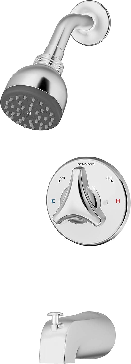 Symmons 9602-P-1.5-TRM Origins Single Handle 1-Spray Tub and Shower Faucet Trim in Polished Chrome - 1.5 GPM (Valve Not Included)