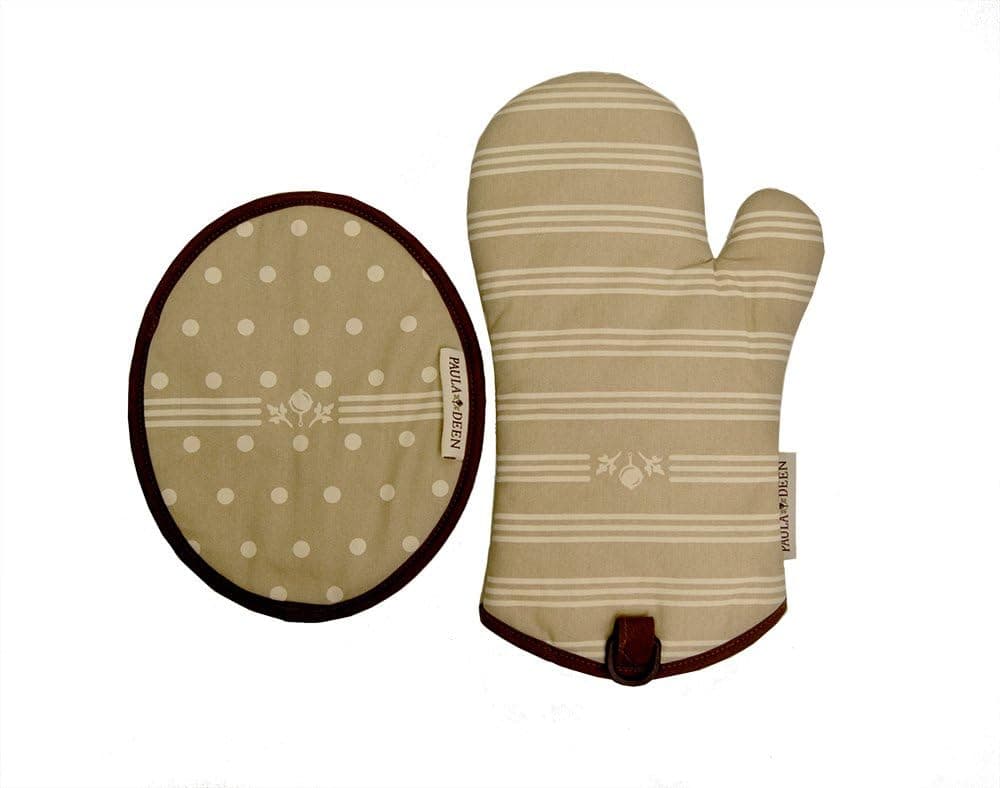 Paula Deen Reversible Pot Holder and Oven Mitt Combo, Wheat