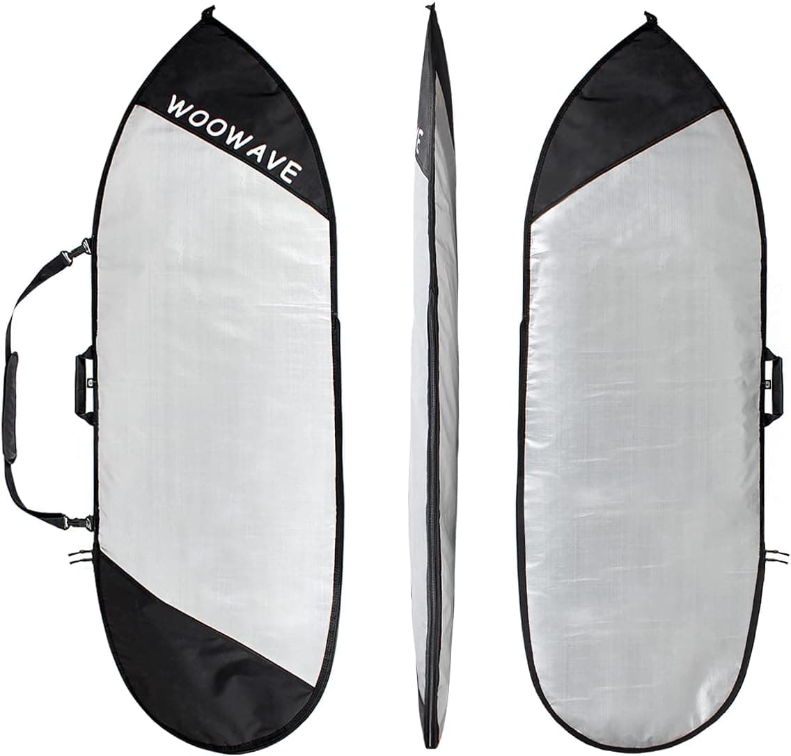 WOOWAVE Surfboard Bag, Premium Surf Board Carrying Bag and Cover for Outdoor Travel, Maximum Protection for Your Longboard and Shortboard (6ft, 1-2 Boards)