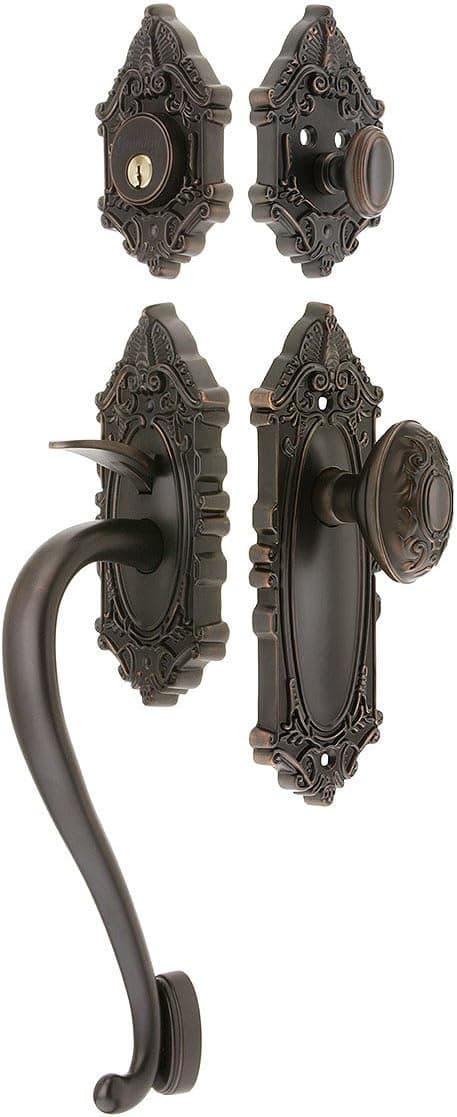 Nostalgic Warehouse Grande Victorian Entry Lock Set in Oil-Rubbed Bronze Finish with Grande Victorian Knob and 2 3/8" Backset