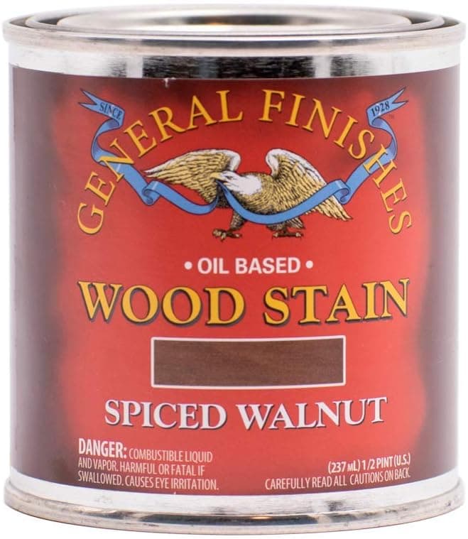 General Finishes Oil Based Penetrating Wood Stain, 1/2 Pint, Spiced Walnut