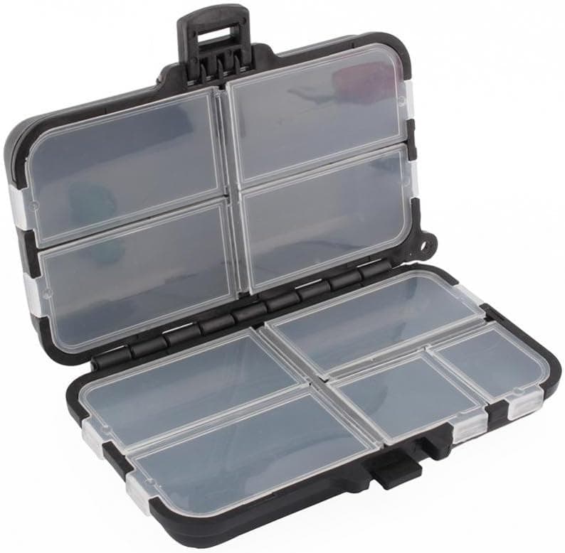 Dilwe Fishing Tackle Box, 9 Compartments Plastic Box of Rigs Hooks Baits for Fishing