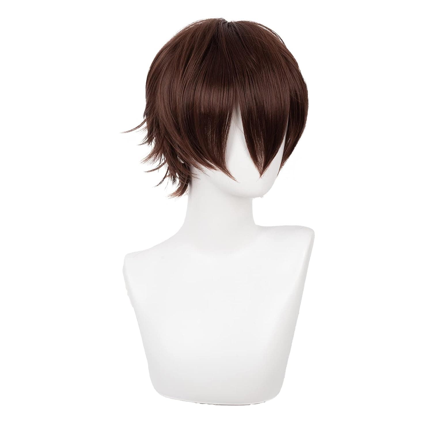 Swiking Mens Short Brown Wigs Women Fluffy Curly Hair Anime Cosplay Party Daily Costume Pixie Women Wig Unisex Full Wig…